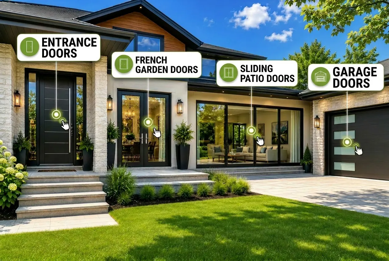 Premium steel and fiberglass entry doors installed by Trust Build Windows and Doors