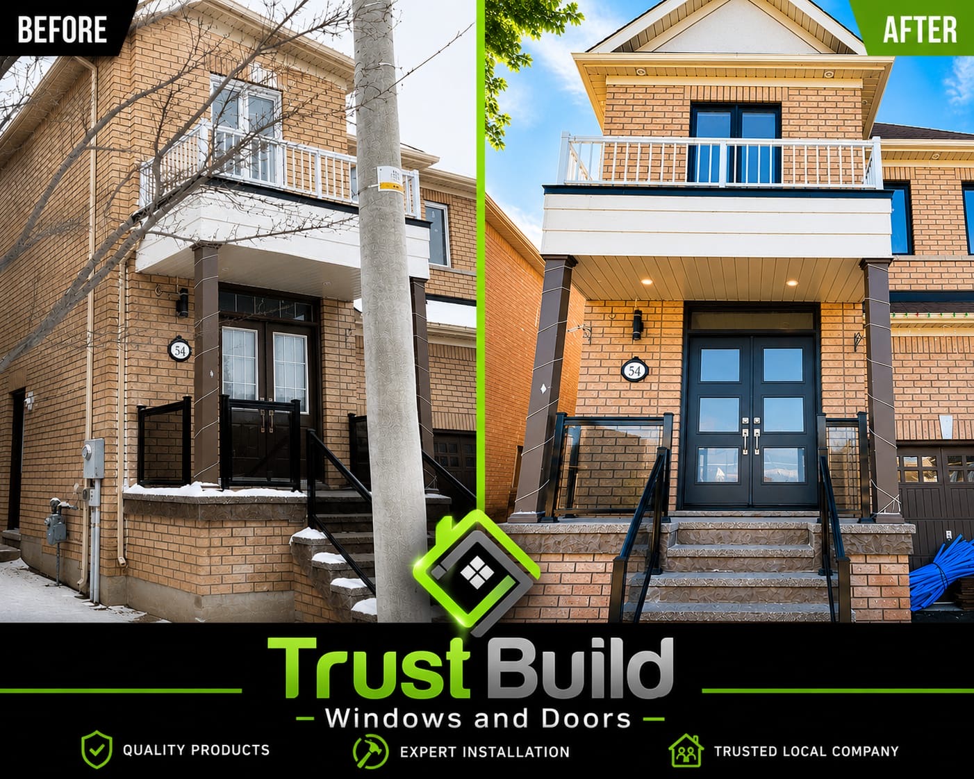 Casement and bay replacement windows in a Barrie home