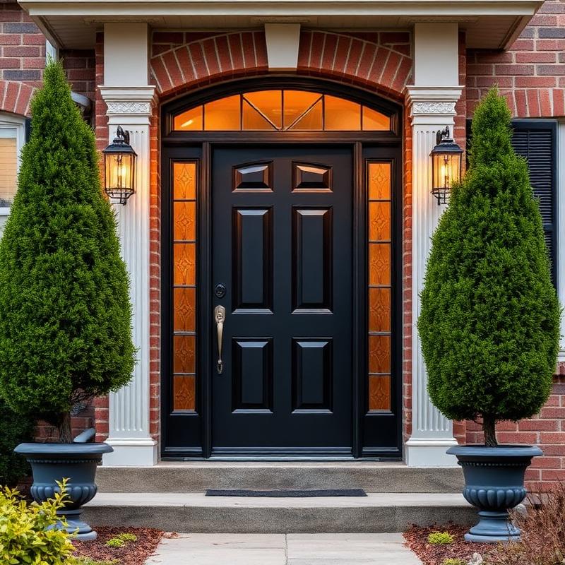 Ontario front entry with a fiberglass door installed by Trust Build Windows and Doors
