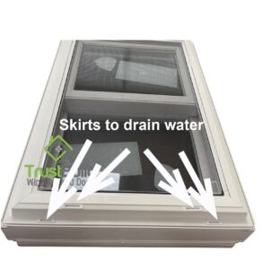 skirts to drain water in windows shown