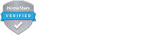 HomeStars Verified badge, featuring a silver shield with a blue ribbon and a white checkmark.