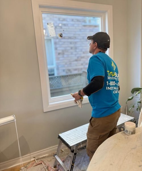 A black-and-white diagram of a triple-pane window shows six surfaces labeled from outside to inside. Arrows point to each glass layer to illustrate the depth of the glazing.